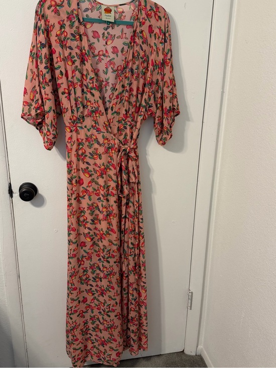 FARM Rio Dresses & Skirts - FARM Rio Fruit and Floral Wrap Maxi Dress | Anthropologie